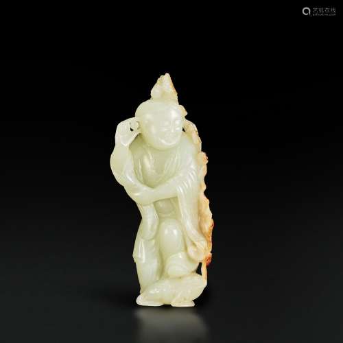 A white and russet jade 'Liu Hai and toad' group, Qing dynas...