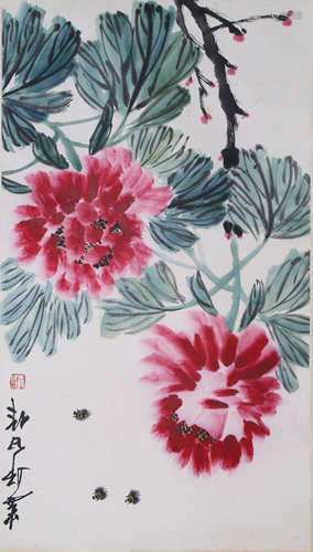 娄师白 花卉 纸本立轴