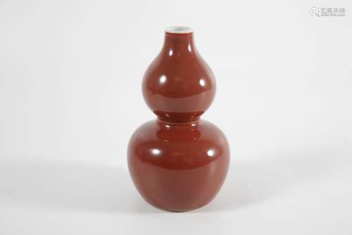 清乾隆 祭紅釉葫蘆形瓶