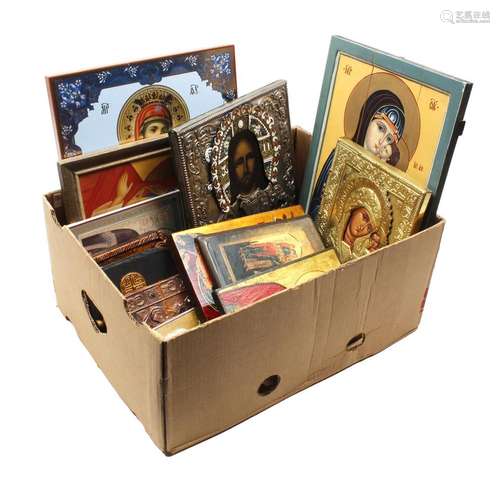 Box with various icons