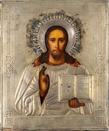 Silberoklad-Ikone des Christus Pantokrator
