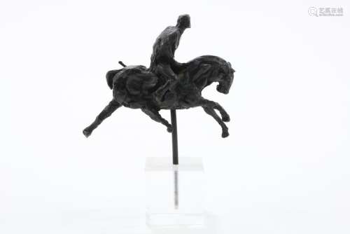 Bronzen sculptuur ruiter te paard