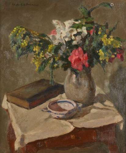 EDELMAN Charles Auguste (1879-1950)<br />
Bouquet<br />
Huil...