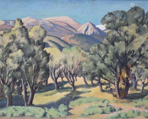 CANNEEL Marcel (1894-1953)<br />
Les Alpilles et oliviers de...