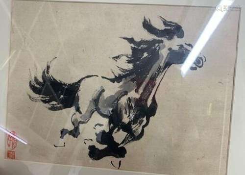 CHINE<br />
Le galop<br />
Gouache sur papier<br />
Haut. : ...