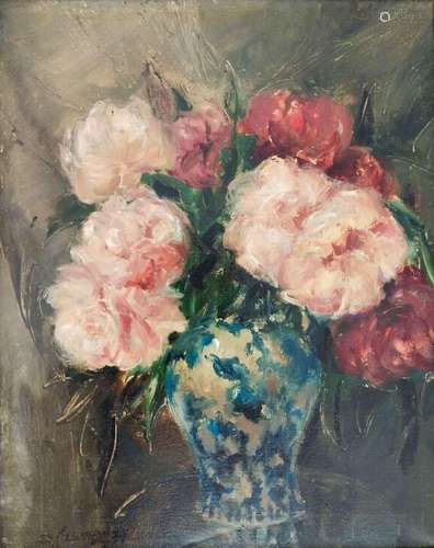 Ecole du XXème siècle<br />
Bouquet de pivoines dans un vase...