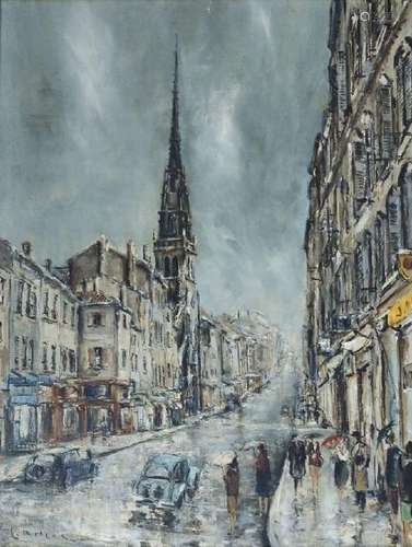 ANCEL Lucien (1914-1985)<br />
Vue d'une rue de Paris<br />
...