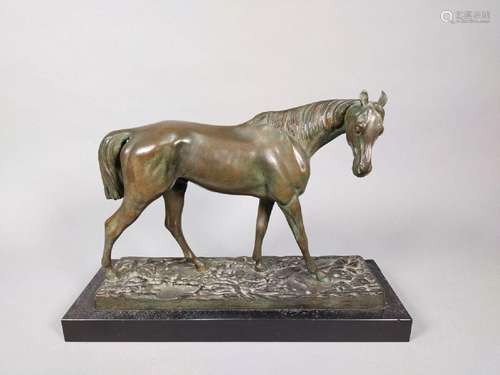 VALTON Charles(1851-1918)<br />
Cheval de course<br />
Bronz...