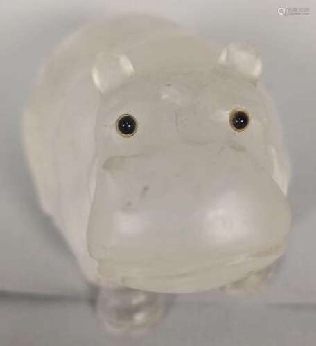 Hippopotame en cristal de roche<br />
Haut. :  8 cm