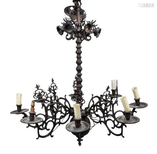 Lustre hollandais <br />
XIXe siècle<br />
Haut. : 96 cm