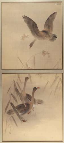 Matsumura Goshun Scroll Painting of Ducks