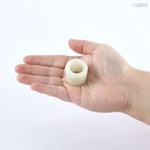 Chinese White Jade Archer's Ring