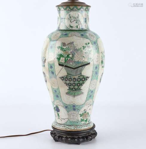 Chinese 19th c. Famille Verte Vase