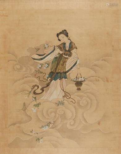 19th/20th Chinese Silk Painting of a Lady