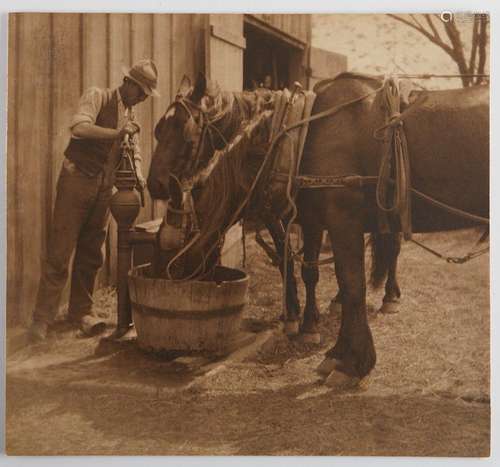 Carle Semon "The Barn Pump" 1913 Photograph