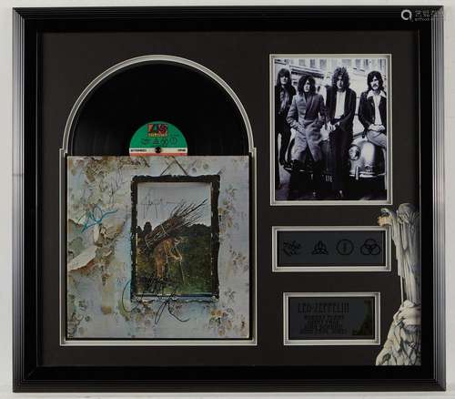 Led Zeppelin Signed Record Plant Page Bonham Jones