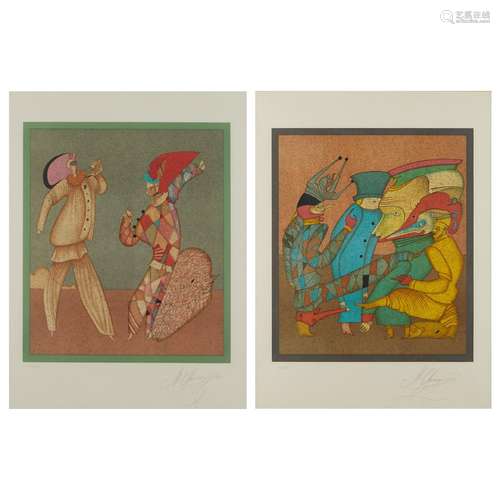 2 Mihail Chemiakin Carnival Lithographs