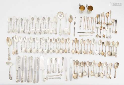 Set Gorham Sterling & Asstd Silver Flatware 122 Pc