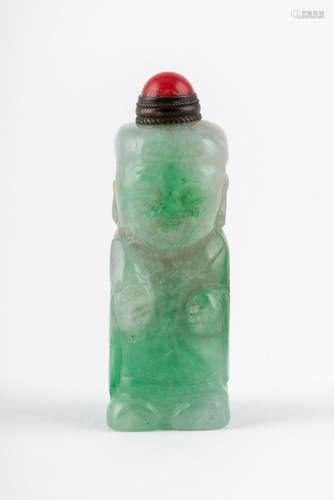 A spinach green jadeite snuff bottle, 2 1/4 in. (5.72 cm.)