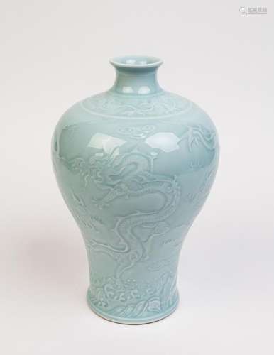 A light blue meiping vase, 13 in. (33 cm)