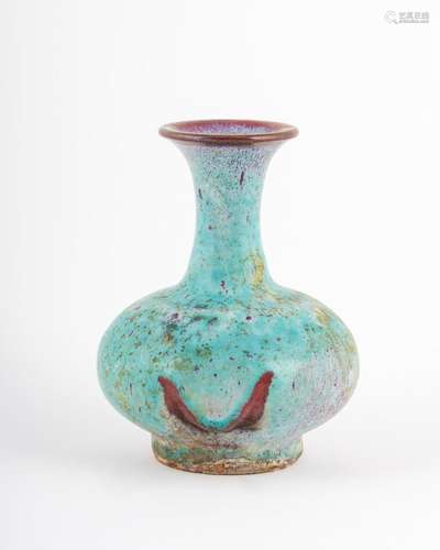 A turquoise glazed Jun-ware scholar vase