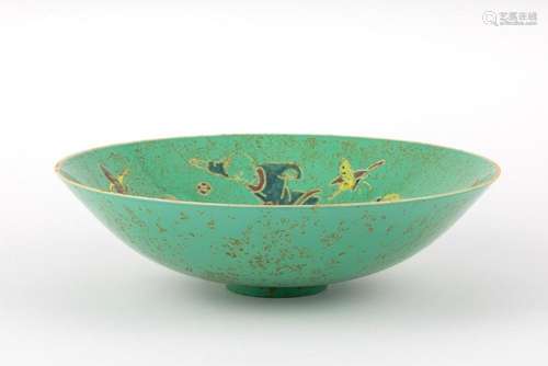 A Chinese large turquoise glazed bowl, 12 1/2 in. (31.75 cm....