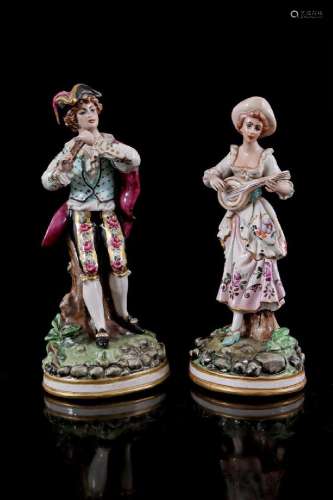 2 Dresden porcelain statues