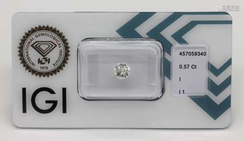 Diamant 0.57 ct l. get. Weiß(I)/p1