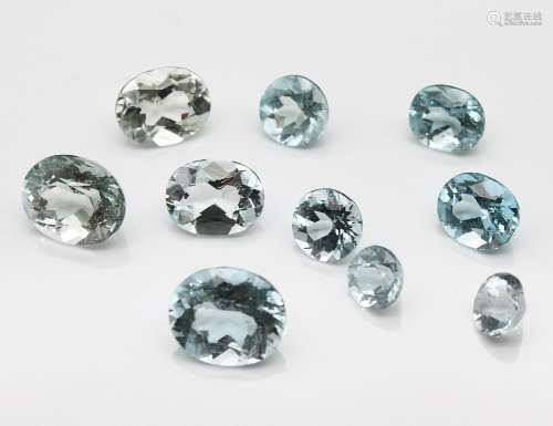 Lot 10 lose facett. Aquamarine total ca. 10.87 ct