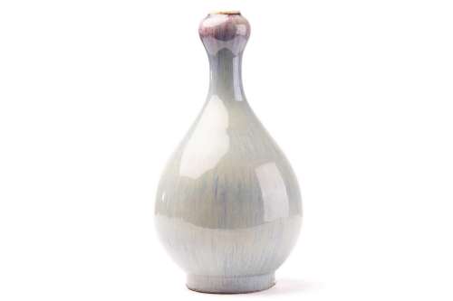 A Chinese porcelain suantouping vase, the lavender glazed bo...