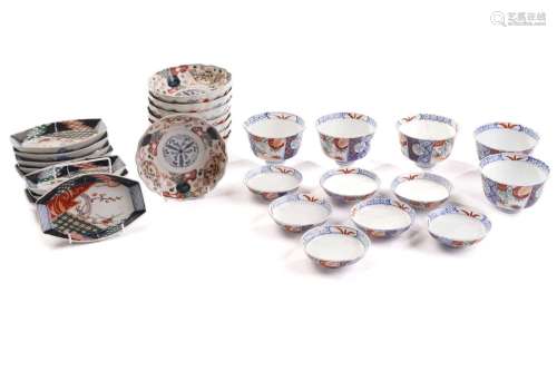 A collection of Japanese Imari pattern porcelain, mostly 19t...