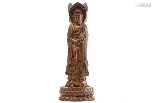 A Chinese bronze figure of the Guanyin of Nanshan, the stand...