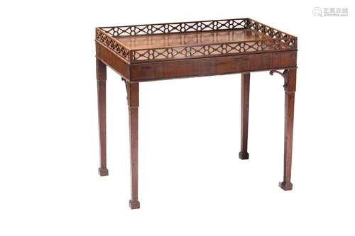 A George III and later rectangular mahogany silver table, po...