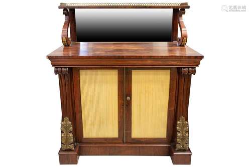 A William IV rosewood chiffonier; the mirror-backed superstr...