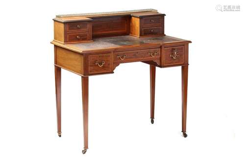 An Edwardian inlaid mahogany Maple & Co, bonheur du jour...