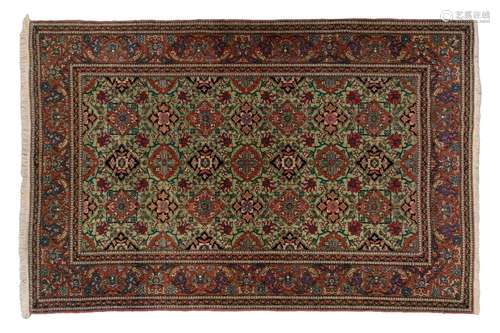 An old Kirman/ Kerman rug with allover floral tiled pattern ...