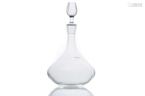 A St Louis Twist #1586 crystal glass decanter and stopper, 3...
