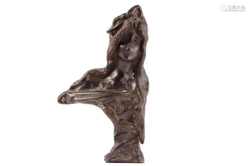 A French Art Nouvueau bronze bust, inscribed `Bohemienne`, u...