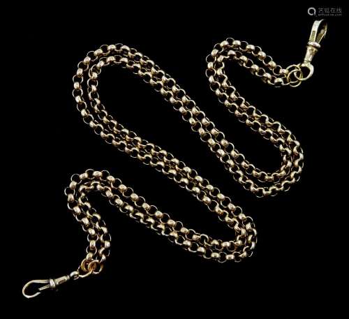 Early 20th century 9ct gold double strand belcher link neckl...
