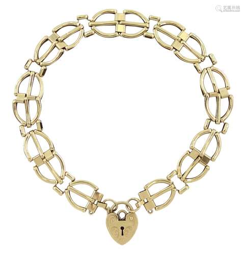 9ct gold fancy link bracelet