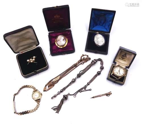 Victorian and later jewellery including silver Albertina cha...