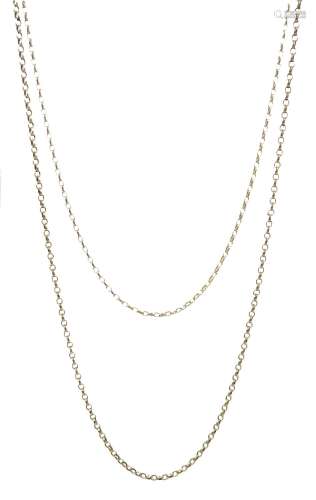 Two 9ct gold cable link necklaces