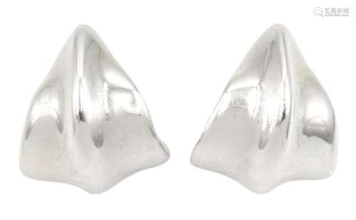 Pair of silver Tiffany & Co `Nature Leaf` stud earrings