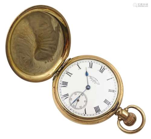 Early 20th century gold-plated full hunter 15 jewels keyless...