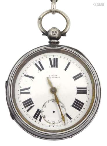 Early 20th century silver fusee lever pocket watch by E.Wise