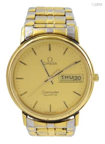 Omega Seamaster gentleman`s gold-plated and stainless steel ...