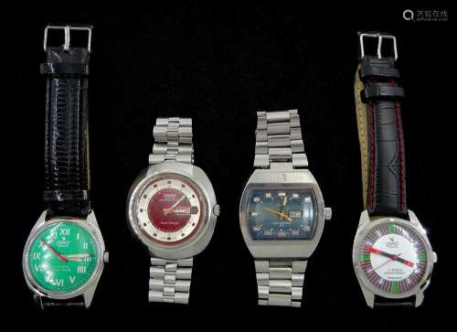 Four Camy wristwatches including two stainless steel automat...