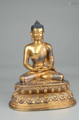 Silver Gilt Medicine Buddha Statue