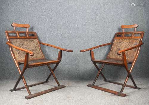 Pair of huanghuali lounge chairs