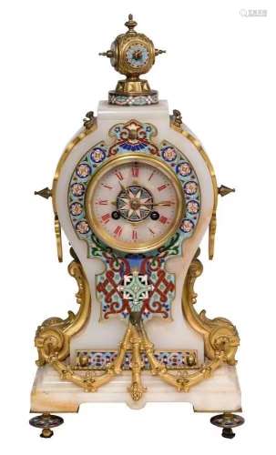 Agate enamel table clock